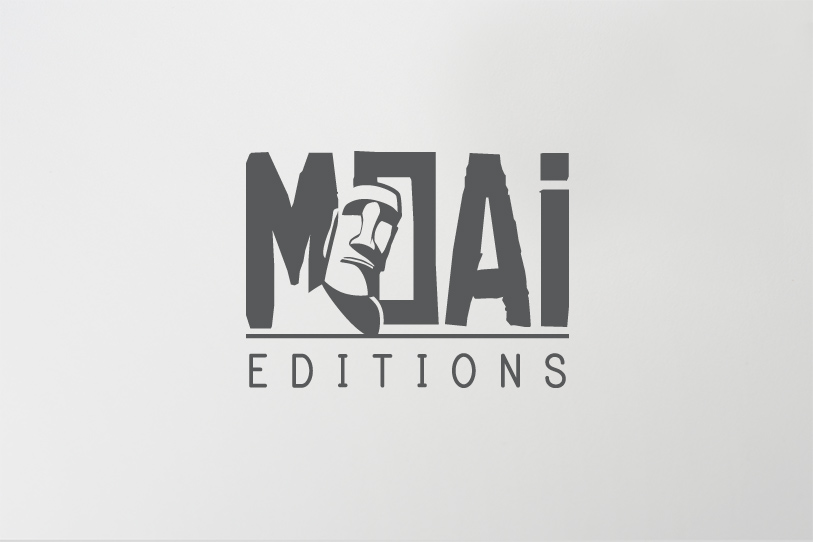 logo Moai Editions, éditeur de livres, Céline Ripoll, Sébastien Ripoll, graphiste Bordeaux